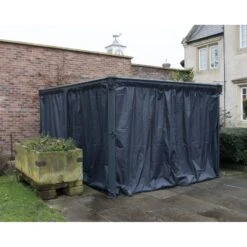 Rideaux En Polyester Gris Pour Pergola Martinique™ 5000 Et Milano™ 4300 - Palram - Canopia -Boutique De Jardin rideaux en polyester gris pour pergola et martinique 5000 et milano 4300 palram 5