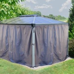 Rideaux En Polyester Gris Pour Pergola Martinique™ 4300 - Palram