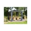 Rideaux En Polyester Gris Pour Pergolas Palermo 3000/3500/3600 + Milano 3000 + Martinique 3600 - Palram - Canopia -Boutique De Jardin rideaux en polyester gris pour pergola palermo 3000 palram