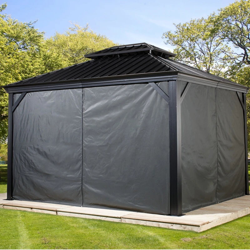 Rideaux Occultants En Polyester Gris Pour Pergolas Messina Et Mykonos 10x12 - SOJAG 7 Rideaux Occultants En Polyester Gris Pour Pergolas Messina Et Mykonos 10x12 - SOJAG – Image 5