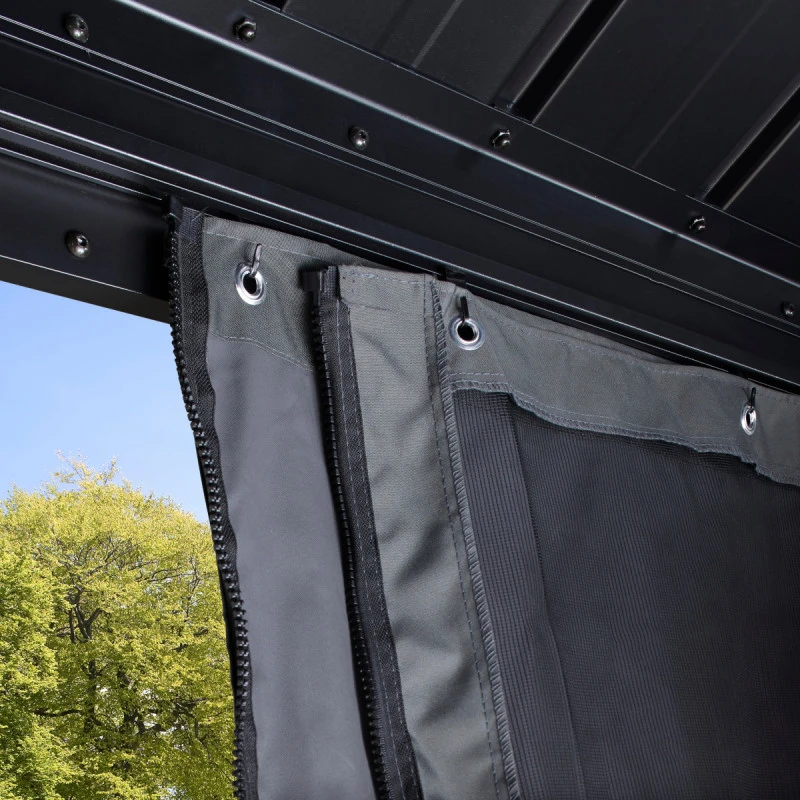 Rideaux Occultants En Polyester Gris Pour Pergola Messina 12x20 - SOJAG 4 Rideaux Occultants En Polyester Gris Pour Pergola Messina 12x20 - SOJAG – Image 2