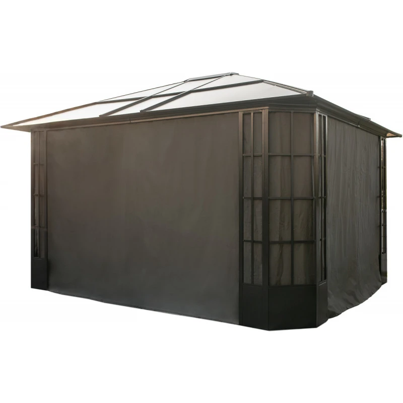 Rideaux Occultants En Polyester Gris Pour Pergola Savino 12x14 - SOJAG 3 Rideaux Occultants En Polyester Gris Pour Pergola Savino 12x14 - SOJAG