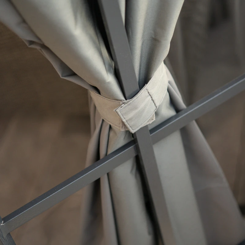 Rideaux Occultants En Polyester Gris Pour Pergola Savino 12x14 - SOJAG 5 Rideaux Occultants En Polyester Gris Pour Pergola Savino 12x14 - SOJAG – Image 3