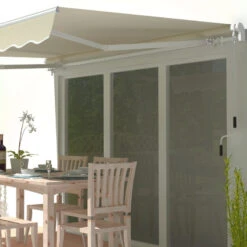 Store Banne Manuel 350x250cm EASY Toile Polyester Beige - X-METAL -Boutique De Jardin store banne manuel 350x250cm easy toile polyester beige x metal 2