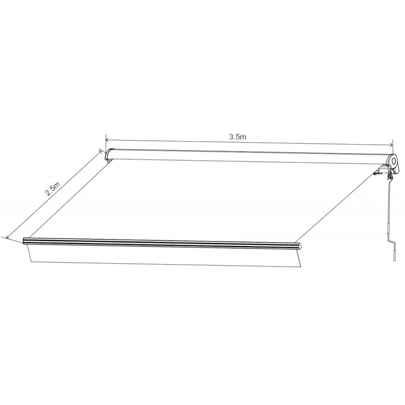 Store Banne Motorisé 350x250cm DECO Toile Polyester Grise - X-METAL 4 Store Banne Motorisé 350x250cm DECO Toile Polyester Grise - X-METAL – Image 2