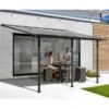 Toit De Terrasse 15,38m² Aluminium Anthracite Et Polycarbonate Habrita -Boutique De Jardin toit de terrasse 1538m aluminium anthracite et polycarbonate habrita