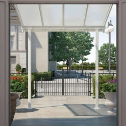 Toit De Terrasse 224x224cm En Aluminium Blanc Et Polycarbonate 6mm SIERRA - Canopia By Palram -Boutique De Jardin toit de terrasse 224x224cm en aluminium blanc et polycarbonate 6mm sierra palram 3