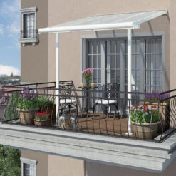 Toit De Terrasse 224x224cm En Aluminium Blanc Et Polycarbonate 6mm SIERRA - Canopia By Palram -Boutique De Jardin toit de terrasse 224x224cm en aluminium blanc et polycarbonate 6mm sierra palram 4
