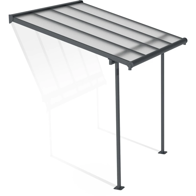 Toit De Terrasse 224x224cm En Aluminium Gris Et Polycarbonate 6mm SIERRA - Canopia By Palram 4 Toit De Terrasse 224x224cm En Aluminium Gris Et Polycarbonate 6mm SIERRA - Canopia By Palram – Image 2