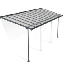 Toit De Terrasse 224x670cm En Aluminium Gris Et Polycarbonate 6mm SIERRA - Canopia By Palram -Boutique De Jardin toit de terrasse 224x670cm en aluminium gris et polycarbonate 6mm sierra palram 1 1
