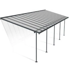 Toit De Terrasse 295x924cm En Aluminium Gris Et Polycarbonate 6mm SIERRA - Canopia By Palram -Boutique De Jardin toit de terrasse 295x924cm en aluminium gris et polycarbonate 6mm sierra canopia by palram 2