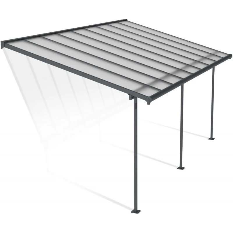 Toit De Terrasse 299x555cm En Aluminium Gris Et Polycarbonate 6mm SIERRA - Canopia By Palram 4 Toit De Terrasse 299x555cm En Aluminium Gris Et Polycarbonate 6mm SIERRA - Canopia By Palram – Image 2