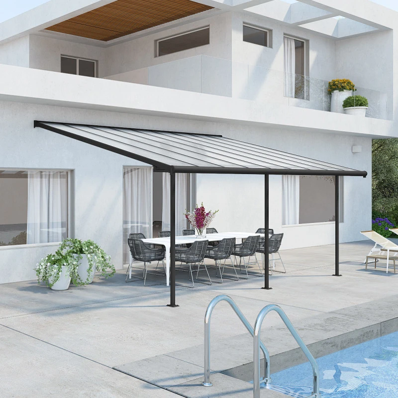 Toit De Terrasse 299x555cm En Aluminium Gris Et Polycarbonate 6mm SIERRA - Canopia By Palram 3 Toit De Terrasse 299x555cm En Aluminium Gris Et Polycarbonate 6mm SIERRA - Canopia By Palram