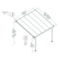 Toit De Terrasse 300x305cm En Aluminium Gris Et Polycarbonate 8mm FERIA - Canopia By Palram 10 Toit De Terrasse 300x305cm En Aluminium Gris Et Polycarbonate 8mm FERIA - Canopia By Palram -Boutique De Jardin toit de terrasse 300x305cm en aluminium gris et polycarbonate 8mm feria palram 2