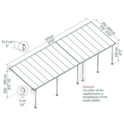 Toit De Terrasse 300x971cm En Aluminium Gris Et Polycarbonate 8mm FERIA - Canopia By Palram 10 Toit De Terrasse 300x971cm En Aluminium Gris Et Polycarbonate 8mm FERIA - Canopia By Palram -Boutique De Jardin toit de terrasse 300x971cm en aluminium gris et polycarbonate 8mm feria palram 2