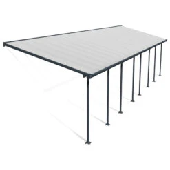 Toit De Terrasse 300x1092cm En Aluminium Gris Et Polycarbonate 8mm FERIA - Canopia By Palram