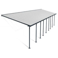 Toit De Terrasse 300x1276cm En Aluminium Gris Et Polycarbonate 8mm FERIA - Canopia By Palram