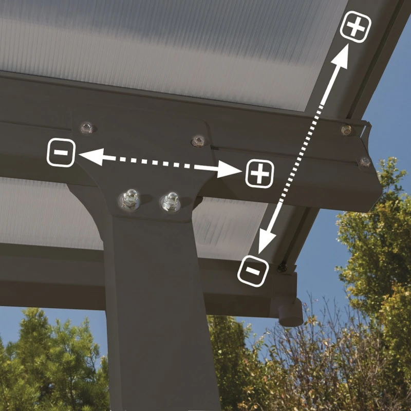 Toit De Terrasse 300x1276cm En Aluminium Gris Et Polycarbonate 8mm FERIA - Canopia By Palram 6 Toit De Terrasse 300x1276cm En Aluminium Gris Et Polycarbonate 8mm FERIA - Canopia By Palram – Image 4