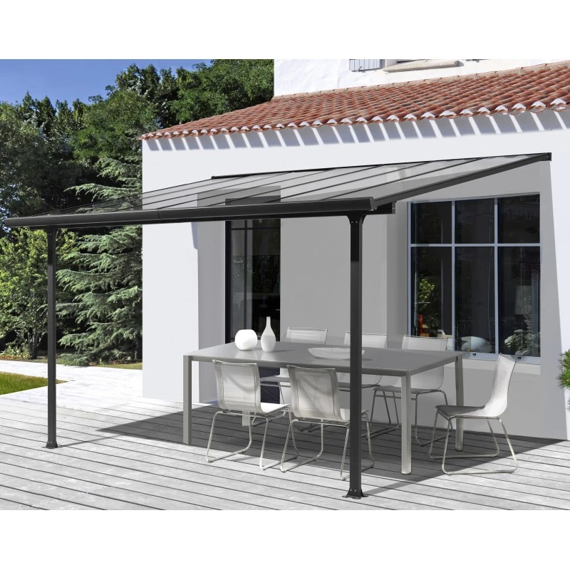 Toit De Terrasse 9,21m² Aluminium Anthracite Et Polycarbonate Habrita 3 Toit De Terrasse 9,21m² Aluminium Anthracite Et Polycarbonate Habrita
