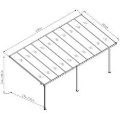 Toit De Terrasse Ajustable En Aluminium Laqué Blanc 3,05x6,18m X-METAL -Boutique De Jardin toit de terrasse ajustable en aluminium laque blanc 305x618m x metal 2