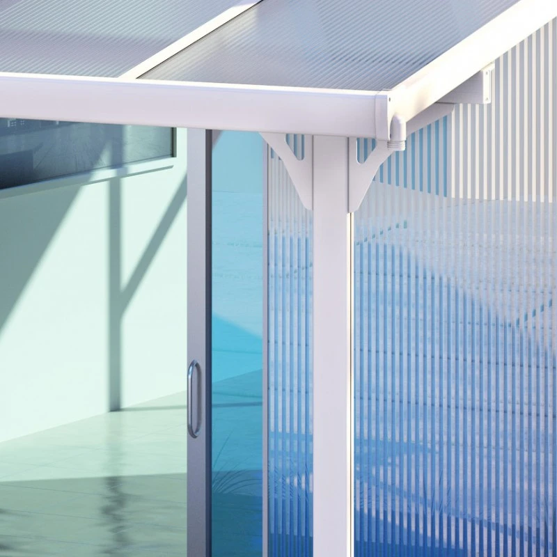 Toit De Terrasse Ajustable En Aluminium Laqué Blanc 3,75x2,55m X-METAL 4 Toit De Terrasse Ajustable En Aluminium Laqué Blanc 3,75x2,55m X-METAL – Image 2