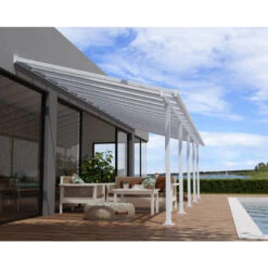 Toit De Terrasse En Aluminium Blanc 3x9,71m + PC 16mm Olympia - Palram - Canopia