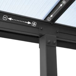 Toit De Terrasse En Aluminium Gris 3x6,10m + PC 16mm Olympia - Palram - Canopia -Boutique De Jardin toit de terrasse en aluminium gris 3x610m pc 16mm olympia palram 4