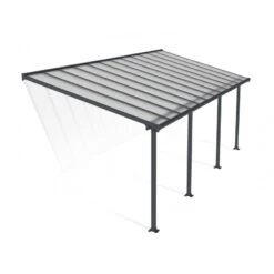 Toit De Terrasse En Aluminium Gris 3x7,30m + PC 16mm Olympia - Palram - Canopia -Boutique De Jardin toit de terrasse en aluminium gris 3x730m pc 16mm olympia palram 1