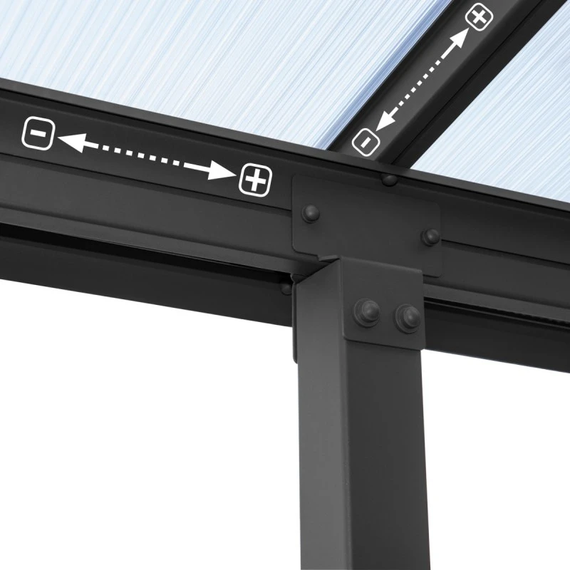 Toit De Terrasse En Aluminium Gris 3x8,51m + PC 16mm Olympia - Palram - Canopia 7 Toit De Terrasse En Aluminium Gris 3x8,51m + PC 16mm Olympia - Palram - Canopia – Image 5