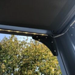 Tonnelle Couv’Terrasse® E Store 3x3m En Aluminium Laqué Gris Et Polycarbonate 8mm - Chalet Et Jardin -Boutique De Jardin tonnelle couvterrasse e store 3x3m en aluminium laque gris et polycarbonate 8mm chalet et jardin 3