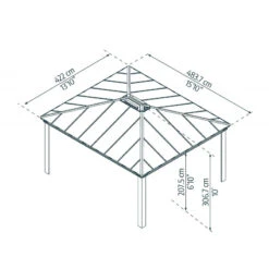 Tonnelle De Jardin En Alu Et Polycarbonate 422x484cm Dallas – Canopia By Palram -Boutique De Jardin tonnelle de jardin en alu et polycarbonate 14x16 ft dallas canopia 2